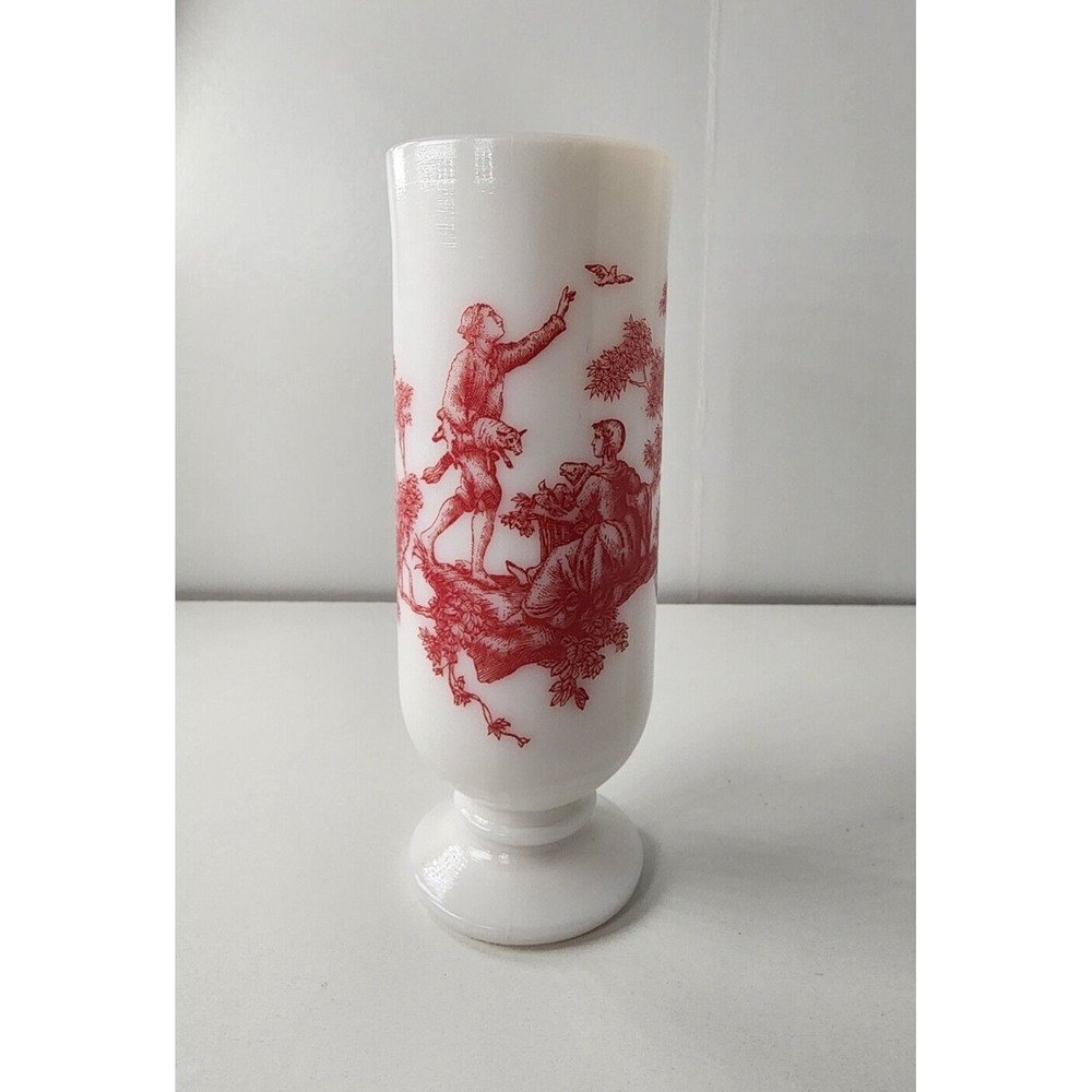 Vintage Small 5" Avon White Milk Glass Pedestal Cup/Bud Vase Demitasse Victorian